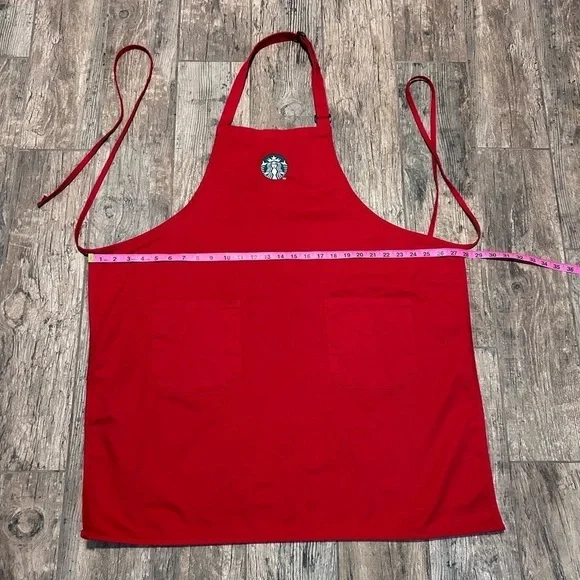Adult unisex red Starbucks Holiday apron - Picture 4 of 5